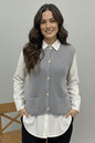 Pocket Knit Vest | Grey – NEOMODEST product image 1