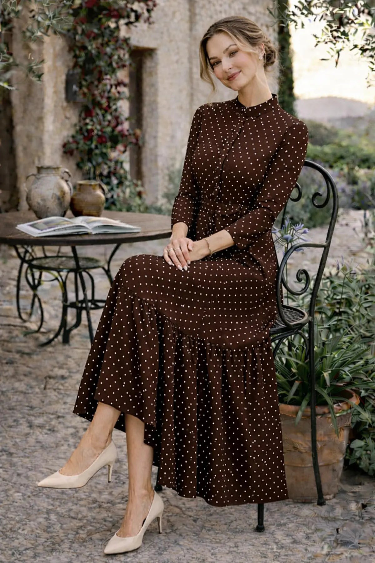 Mec Polka Dot Patterned Hijab Dress