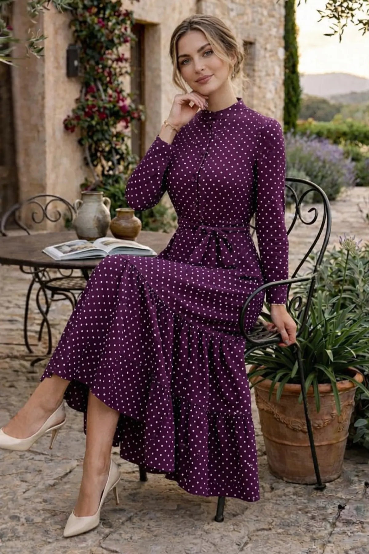 Mec Polka Dot Patterned Hijab Dress
