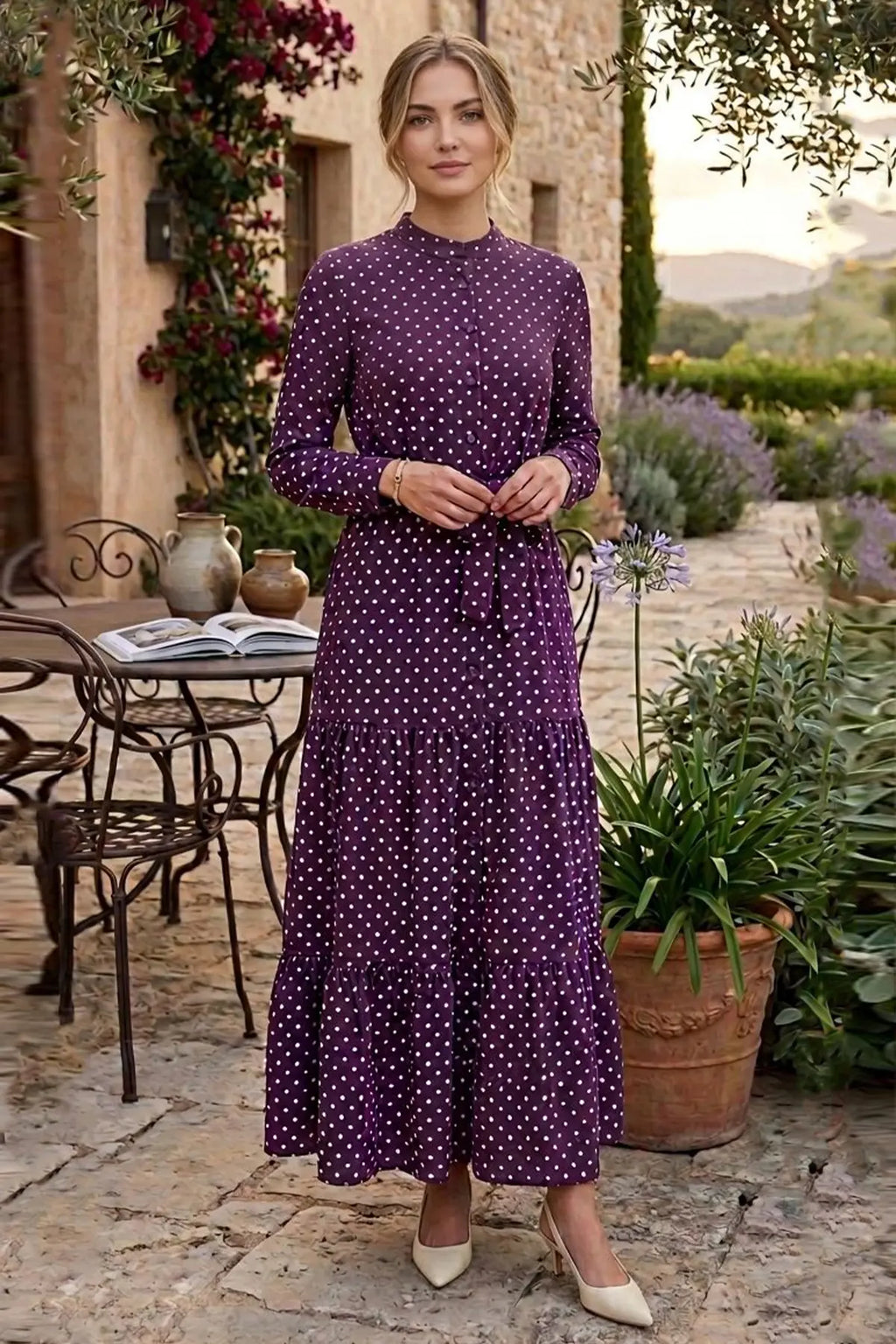 Mec Polka Dot Patterned Hijab Dress