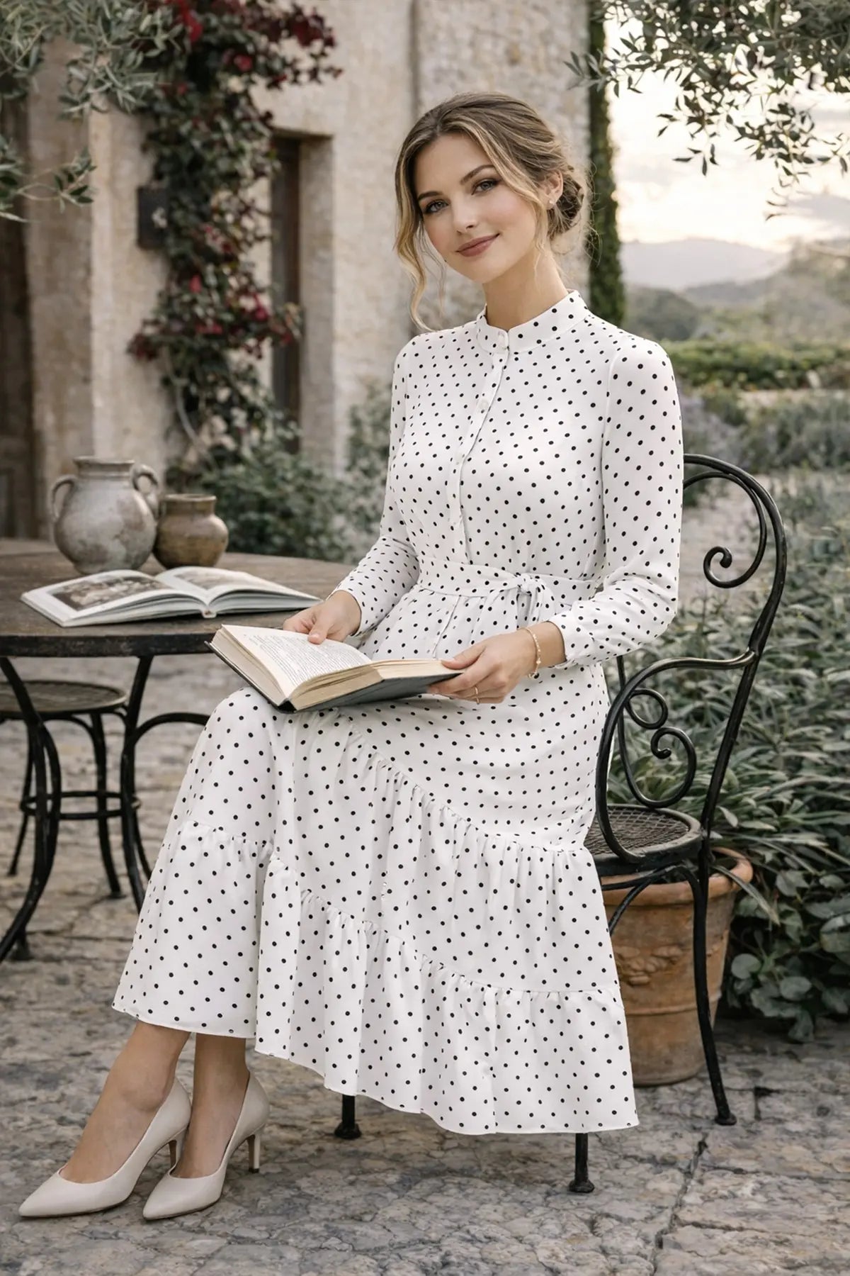 Mec Polka Dot Patterned Hijab Dress