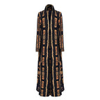 Printed Pleated Robe, Abaya Robe, Long Cape, Modest Clothing