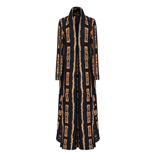 Printed Pleated Robe, Abaya Robe, Long Cape, Modest Clothing