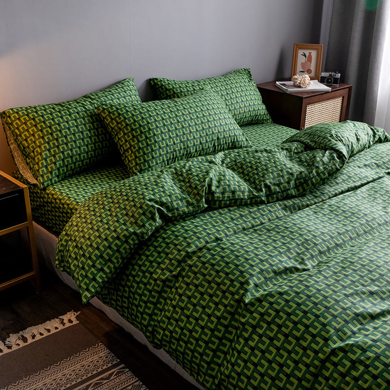Pure Cotton Fitted Sheet and Quilt Set - Bedding Set