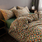 Pure Cotton Fitted Sheet and Quilt Set - Early morning / 1.8m bed sheet set of four - Bedding Set