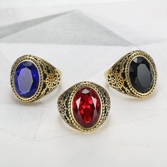 Retro Quality Gemstone Ring - Ring