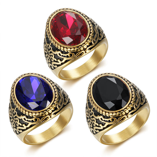 Retro Quality Gemstone Ring - Ring