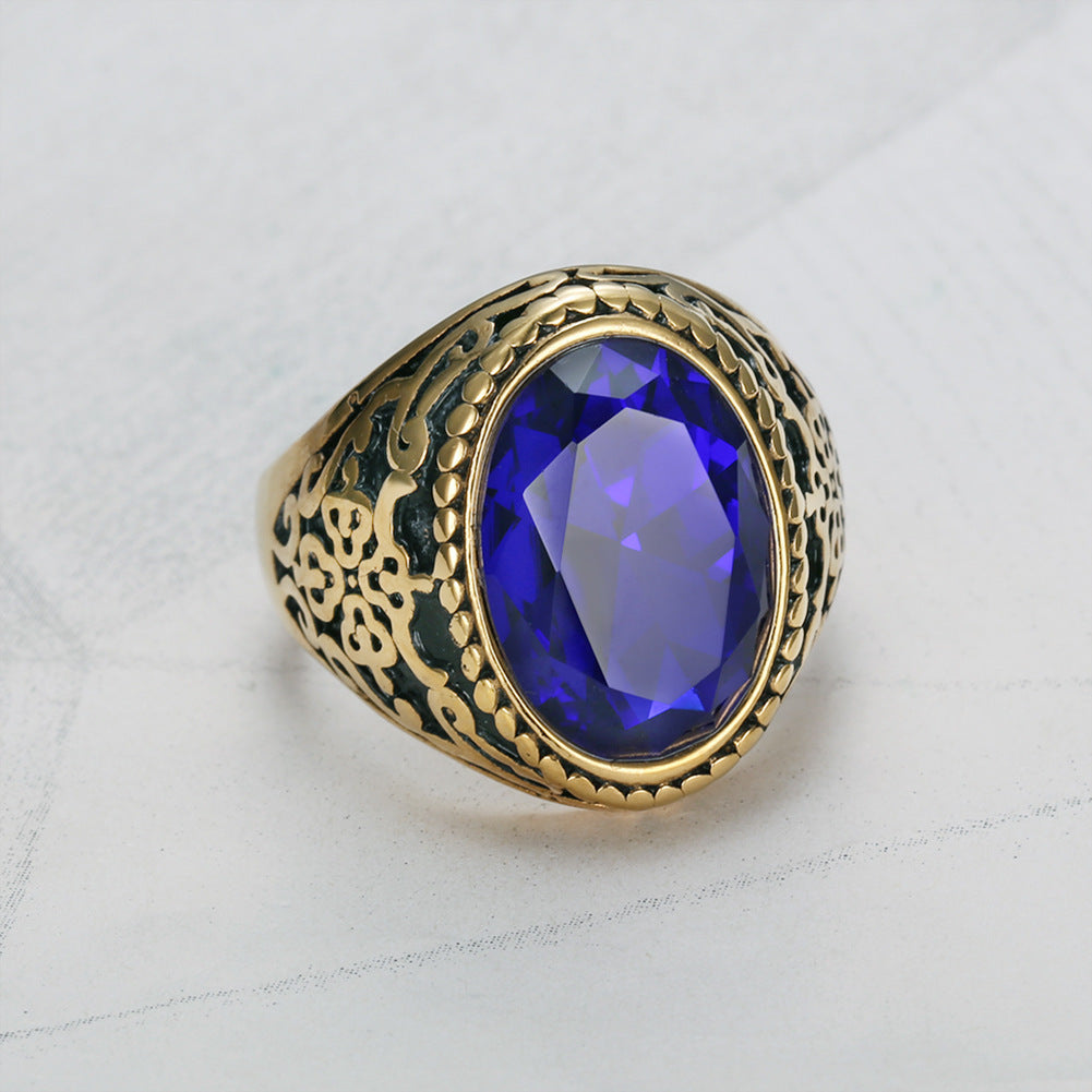 Retro Quality Gemstone Ring - Blue / No 10 - Ring