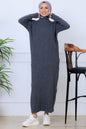 Ribbed Knit Dress | Grey – NEOMODEST product image 1