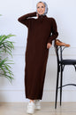 Ribbed Knit Dress | Brown – NEOMODEST product image 1
