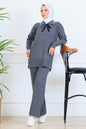 Ribbon Detail Knitwear Set | Grey – NEOMODEST, image 1