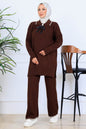Ribbon Detail Knitwear Set | Brown – NEOMODEST, image 1