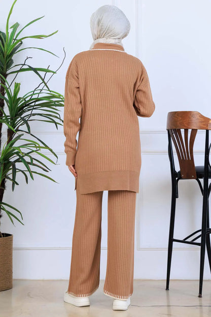 Ribbon Detail Knitwear Set | Camel – NEOMODEST, image 5