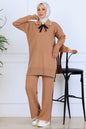 Ribbon Detail Knitwear Set | Camel – NEOMODEST, image 1