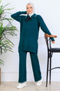 Ribbon Detail Knitwear Set | Petroleum Blue – NEOMODEST, image 1