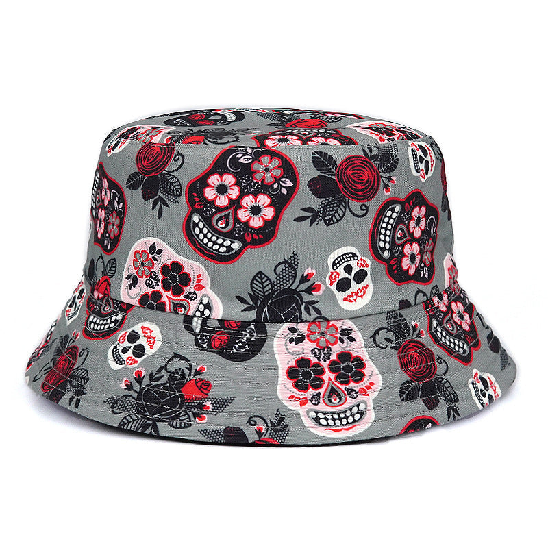 Rose Skull Bucket Hat Summer Bucket Hat - M5541 / M - Sun Hat