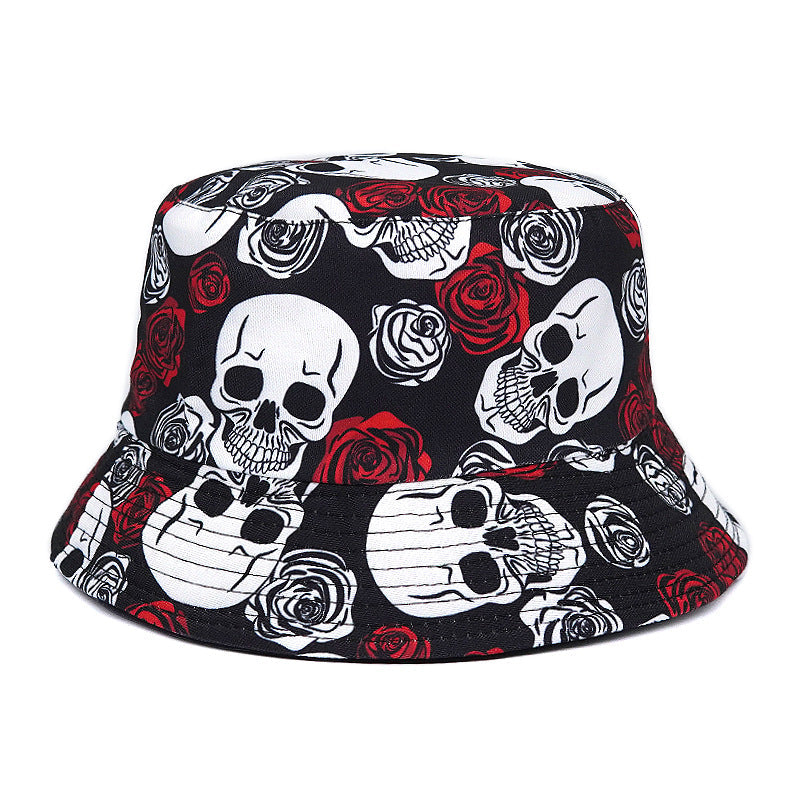 Rose Skull Bucket Hat Summer Bucket Hat - M5543 / M - Sun Hat