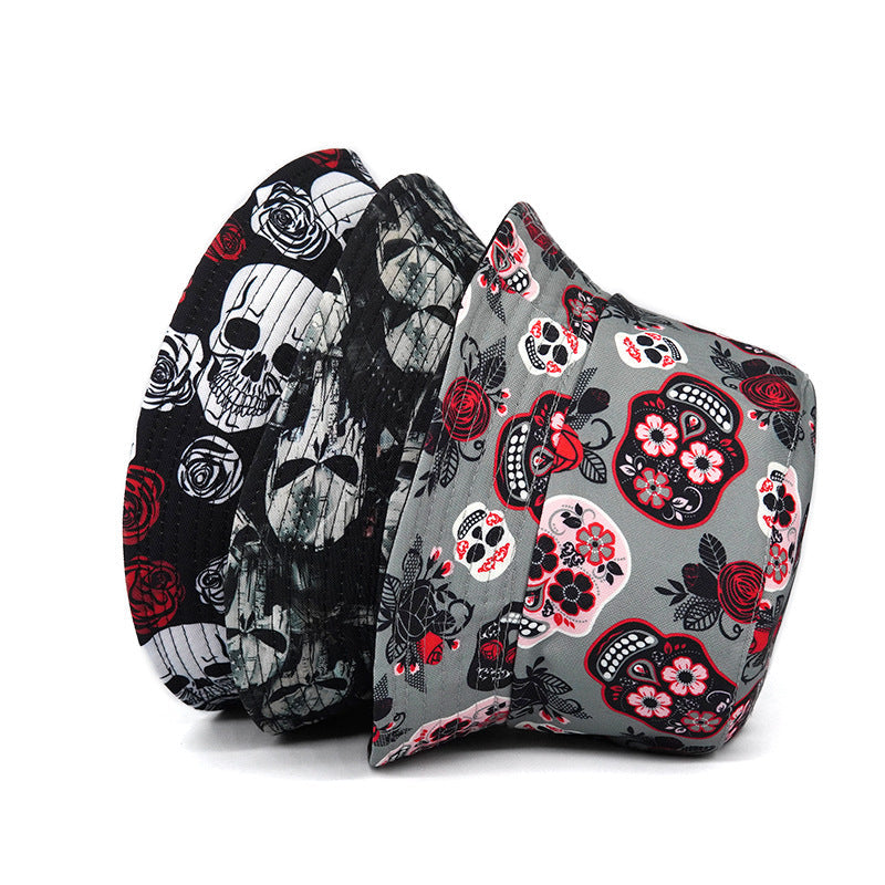 Rose Skull Bucket Hat Summer Bucket Hat - Sun Hat