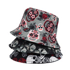 Rose Skull Bucket Hat Summer Bucket Hat - Sun Hat