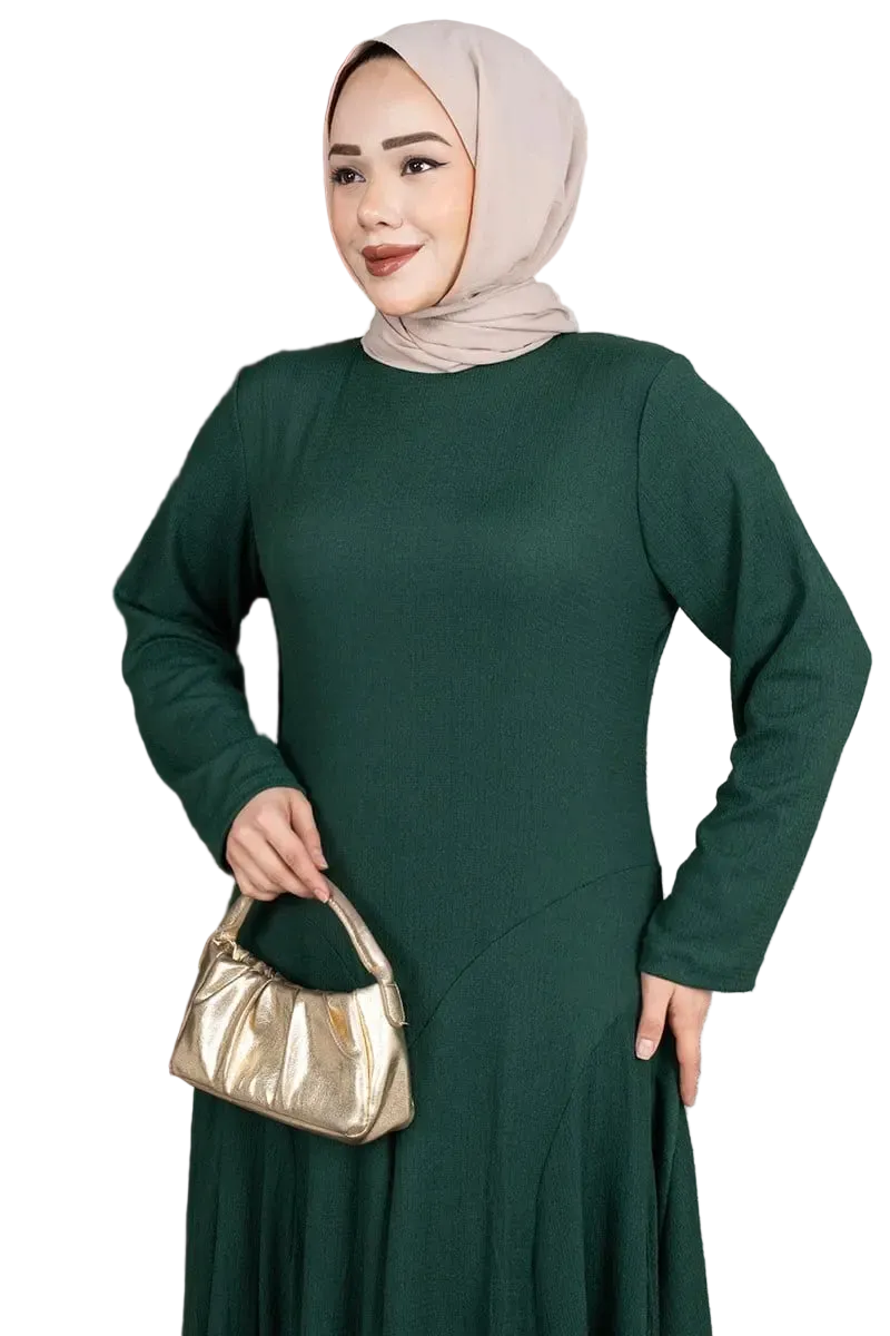 Ruffle Detailed Crepe Modest Dress
