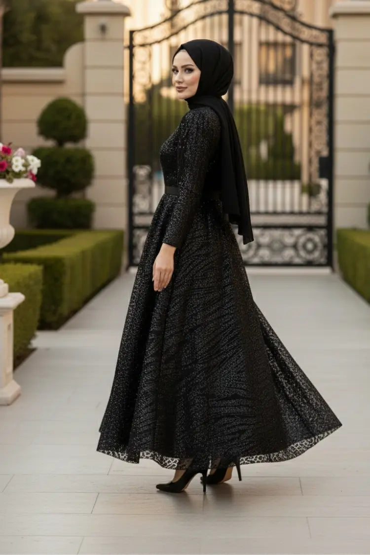 Mec Sequined Princess Model Evening Dress