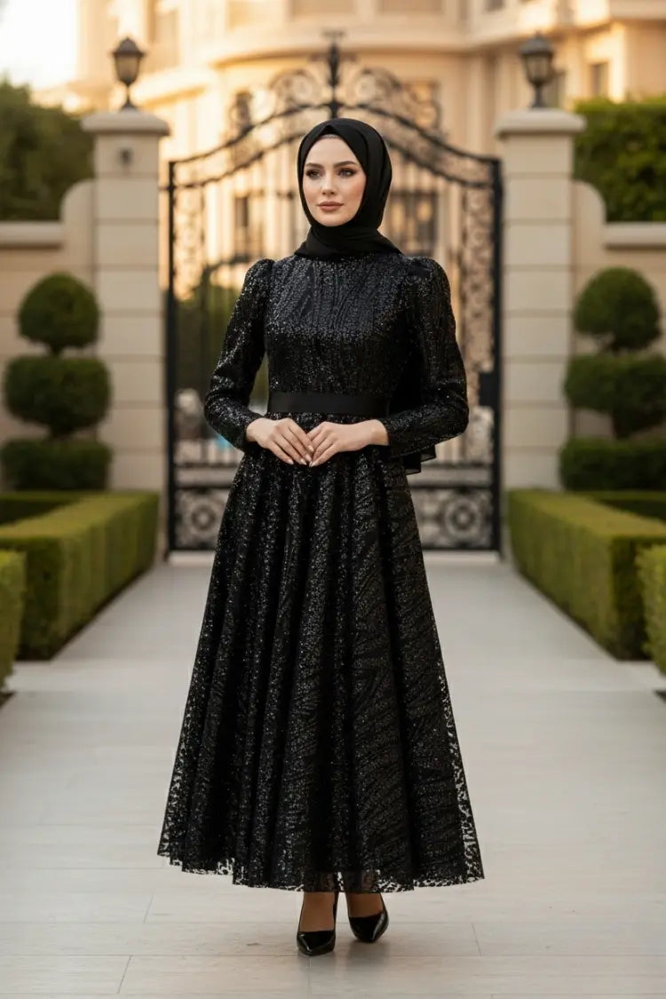 Mec Sequined Princess Model Evening Dress
