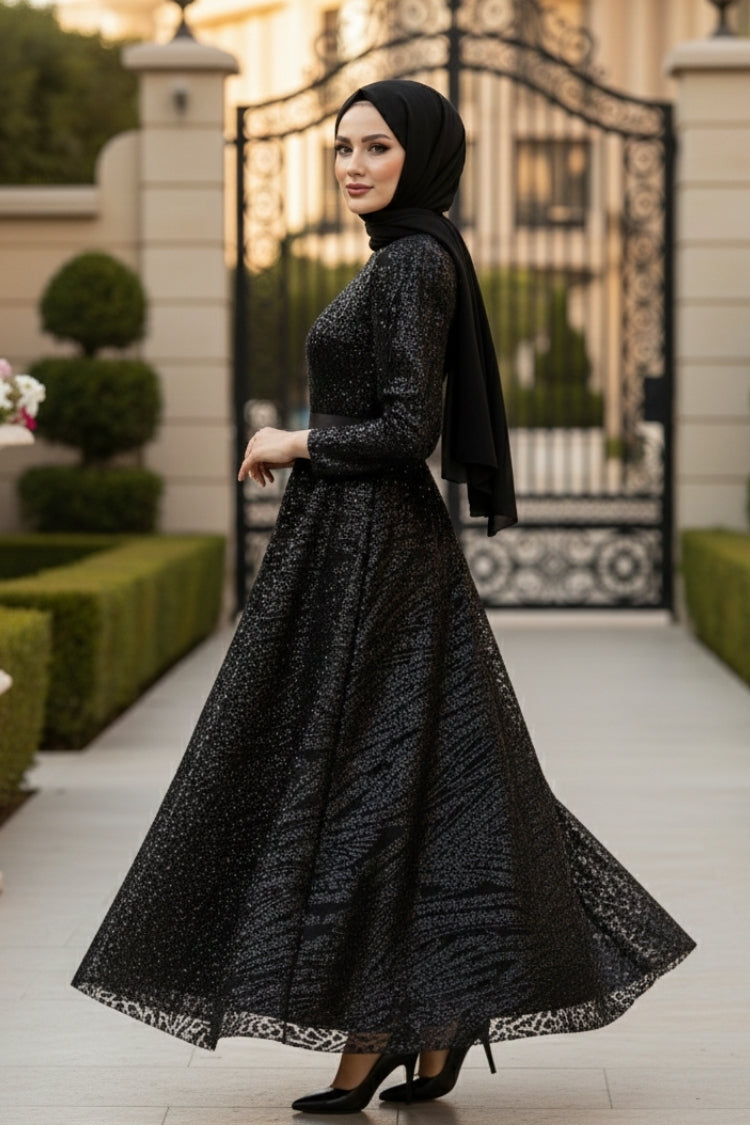 Mec Sequined Princess Model Evening Dress