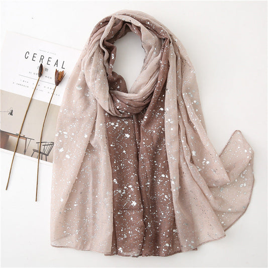 Silver Gradient Summer Scarf Multipurpose Shawl Long Hijab