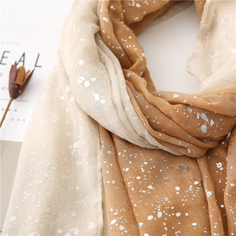 Silver Gradient Summer Scarf Multipurpose Shawl Long Hijab