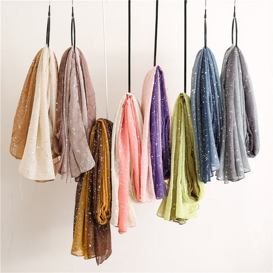 Silver Gradient Summer Scarf, Multipurpose Shawl, Long Hijab