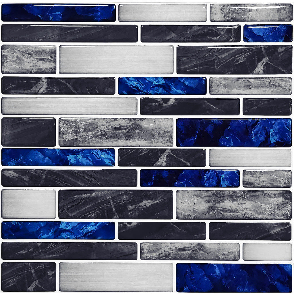 Simulation Marble Embossed Mosaic Pattern Tile Sticker Simulation Tile Stickers for Home & Office - 10cm10cm10 Pieces