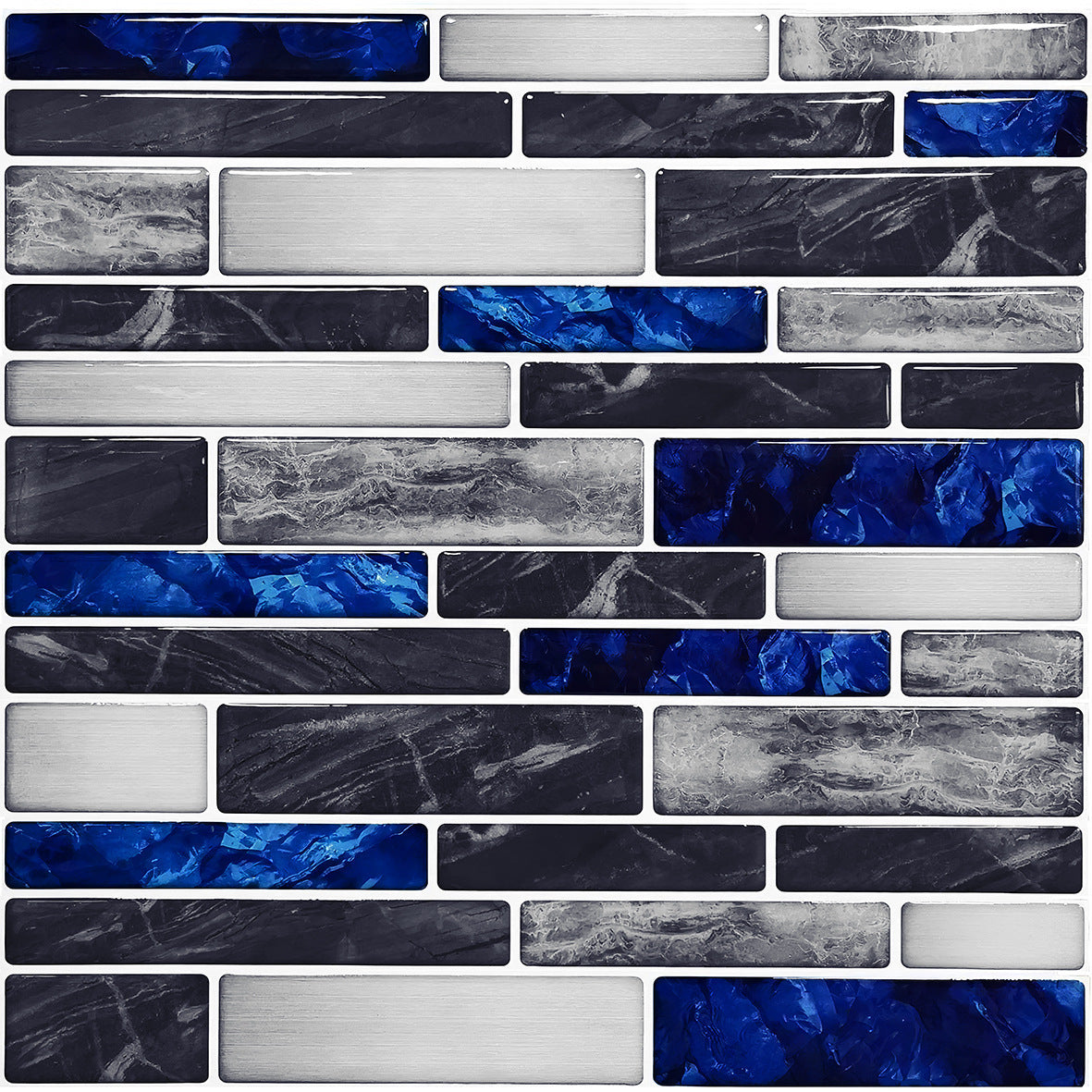 Simulation Marble Embossed Mosaic Pattern Tile Sticker Simulation Tile Stickers for Home & Office - 10cm10cm10 Pieces