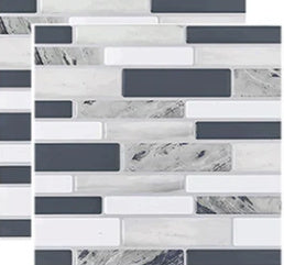 Simulation Marble Embossed Mosaic Pattern Tile Sticker Simulation Tile Stickers for Home & Office - 10cm10cm10 Pieces