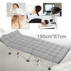 Heavy Duty Single Folding Bed for Guests Camping & Travel Bed Lightweight Folding Bed With Grey Mat - Grey - Single