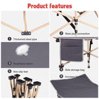 Heavy Duty Single Folding Bed for Guests Camping & Travel Bed Lightweight Folding Bed With Grey Mat - Grey - Single