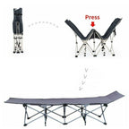 Heavy Duty Single Folding Bed for Guests Camping & Travel Bed Lightweight Folding Bed With Grey Mat - Grey - Single