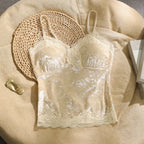 Small Sling Velvet Top Lace Underwear Top With Chest Pad