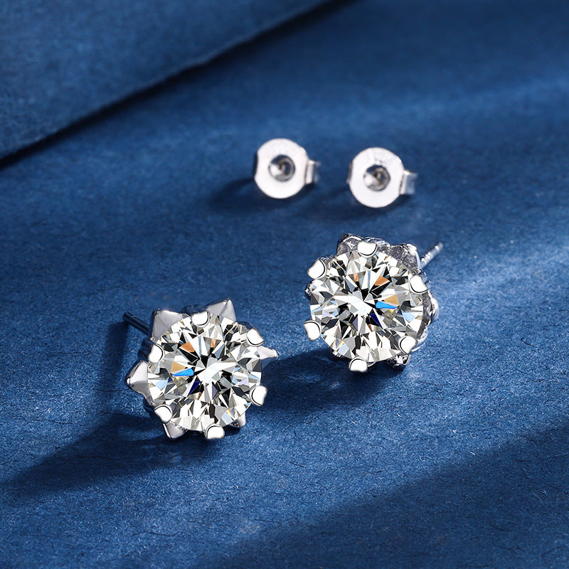 Snowflake Three-pieces Moissanite Ring Necklace And Earring Set - Snowflake 3PCs Suit - Jewellery set
