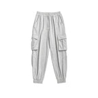 Solid Colour Overalls Knit Pants All-match Trousers Women’s Sports Pants - Gray / L