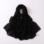 Solid Color Pearl Chiffon Scarf Wavy Edge Beaded Scarf Ethnic Scarf Malay Headscarf Middle East and African Hijab