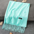 Solid Colour Premium Tassel Scarf - Mint / 200x70CM - Cashmere Shawl