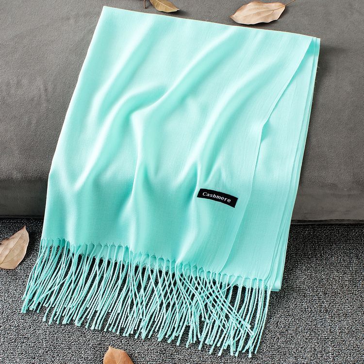 Solid Colour Premium Tassel Scarf - Mint / 200x70CM - Cashmere Shawl