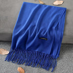 Solid Colour Premium Tassel Scarf - Royal / 200x70CM - Cashmere Shawl