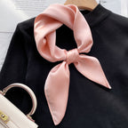 Spring And Autumn Elegant Retro Silk High-end Scarf - Frost Pink / 70x70cm