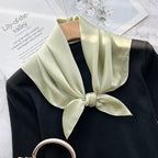 Spring And Autumn Elegant Retro Silk High-end Scarf - Tender Light Green / 70x70cm