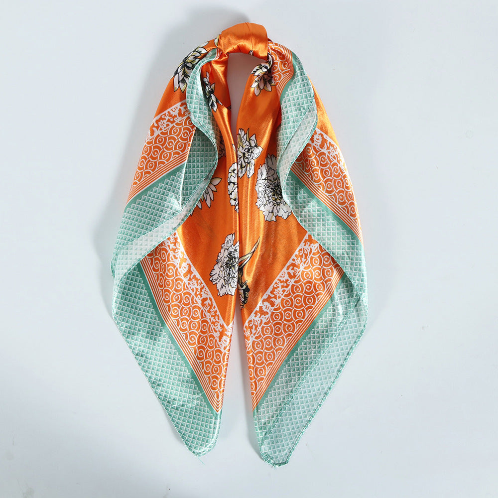 Square Satin Business Scarf - Orange / 60X60cm
