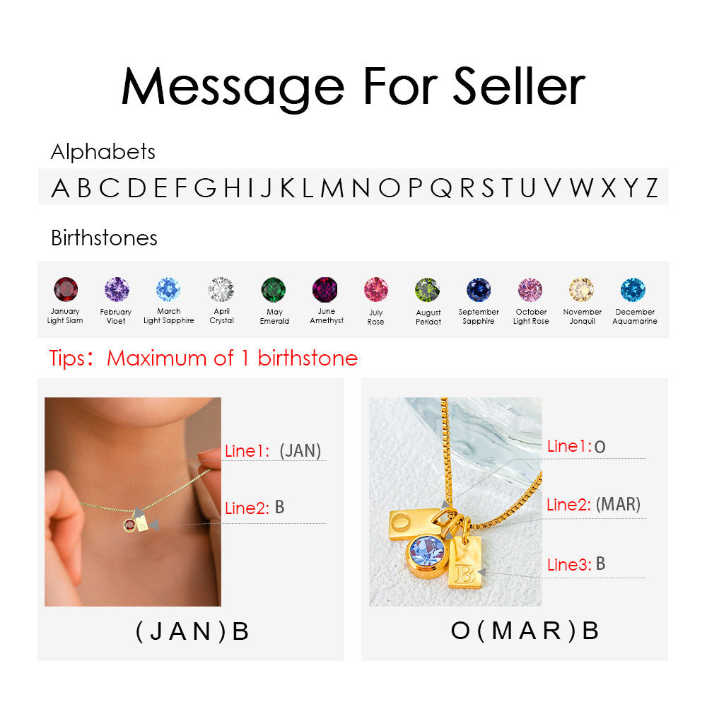 Stainless Steel Plated English Letter Pendant Necklace - Necklace