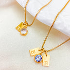 Stainless Steel Plated English Letter Pendant Necklace - Necklace