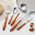 Stainless Steel Rosewood Wooden Handle Knife Fork And Spoon Wooden Tableware Set - Wooden tableware