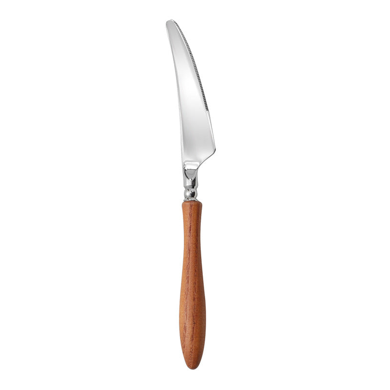 Stainless Steel Rosewood Wooden Handle Knife Fork And Spoon Wooden Tableware Set - Steak Knife - Wooden tableware